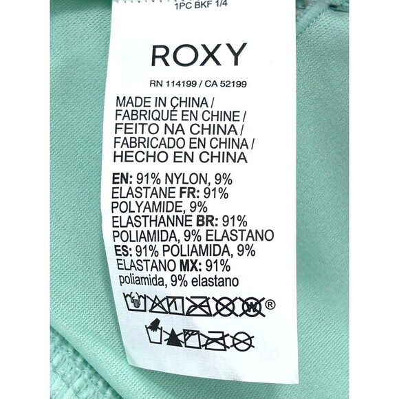 Roxy Mind Of Freedom Womens Size M Light Green Bikini Top Ribbed Swimsuit T4 - Picture 12 of 13